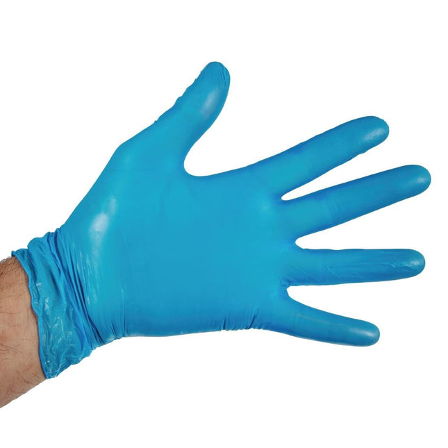 Powder-Free Blue Vinyl Gloves L | Hygiplas