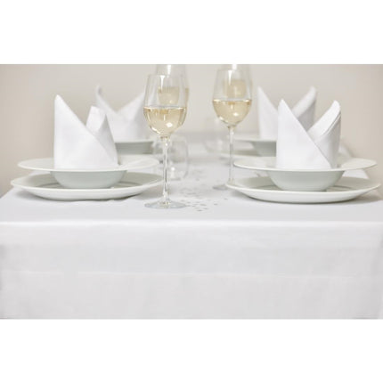 Satin Band White Tablecloth | Egyptian Cotton | 137x137 cm 2