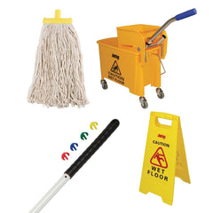 Cleaning Set with Mop, Bucket, and Warning Sign | Jantex