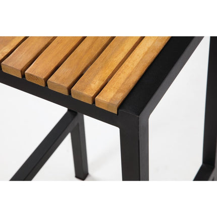 Industrial Steel and Acacia Wood Bar Stools | Bolero | 2 Pieces 7
