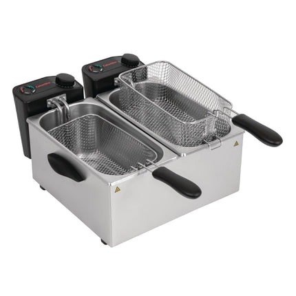 Double Fryer Stainless Steel 2x 3.5L | Caterlite | Light Use 2