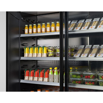 Zoin Cervinho Multi-Deck Display with Sliding Doors Black 1200mm 3