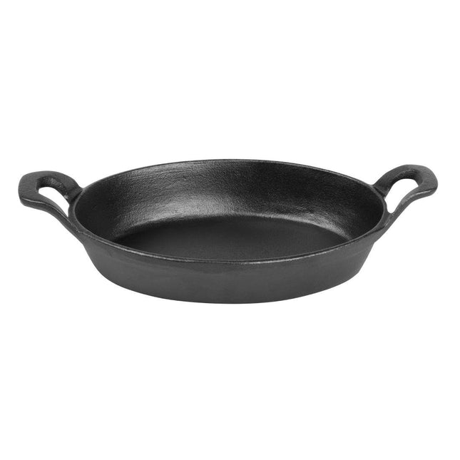 Oval Cast Iron Serving Dish with Handles | Olympia | 220x150mm