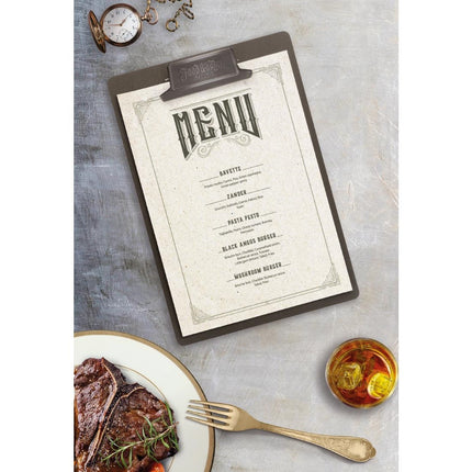 Vintage Metal Clipboard with Patina Clip and "Food & Drink" Artwork A4 | Securit 5