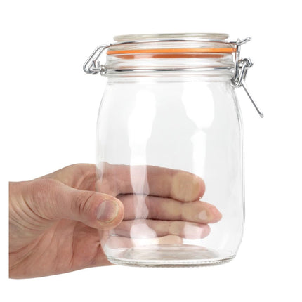 Airtight Preserving Jar with Rubber Seal and Clip | Vogue | 1L Capacity 5