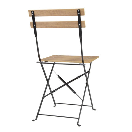 Folding Pavement Style Chairs with Wood Effect | Bolero Perth Series | Set of 2 2