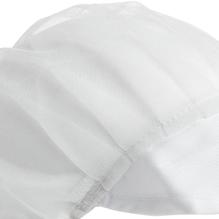 White Nylon Hairnet with Visor | Whites | Universal Size 8