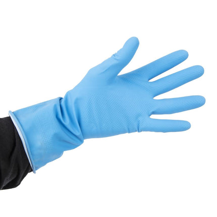 Household Latex Gloves Blue L | Jantex 2