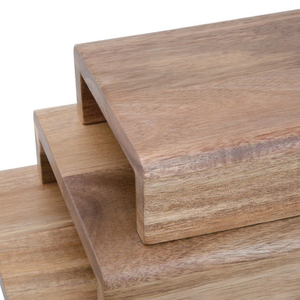 Acacia Wood Display Risers Set of 3 | Olympia FSC Certified 4
