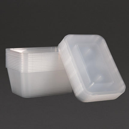 Recyclable Microwaveable Plastic Containers 100cl with Lids | Fiesta | 250 Pieces 2