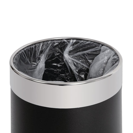 Black Waste Bin with Silver Rim 10.2L | Bolero 4