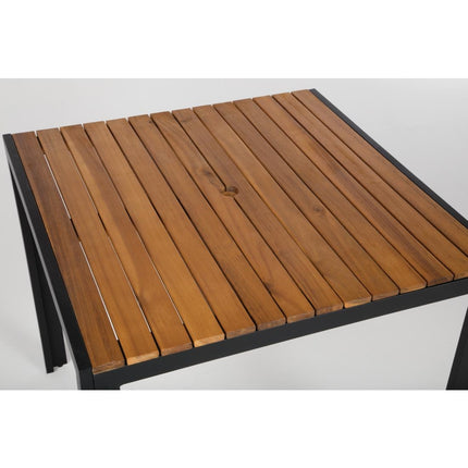 Industrial Steel and Acacia Wood Square Table 80cm | Bolero 6