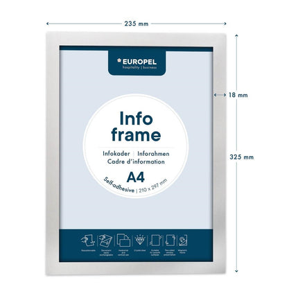 Self-Adhesive Info Frame Set 2 Pieces A4 Silver | Europel 4