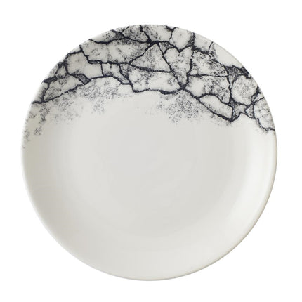 Evolve Coupe Plate 16.5cm Quartz Black Kintsugi Accents | Churchill