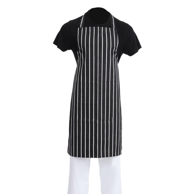 Striped Halter Apron | Whites | Black and White