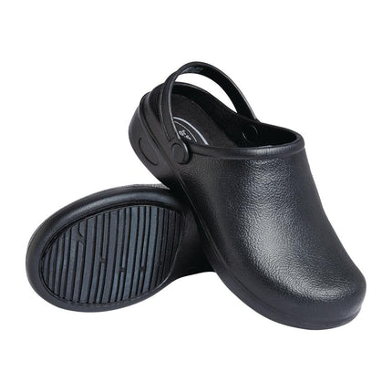Black Slip-Resistant Chef Clogs | Nisbets Essentials | Size 40/41 5