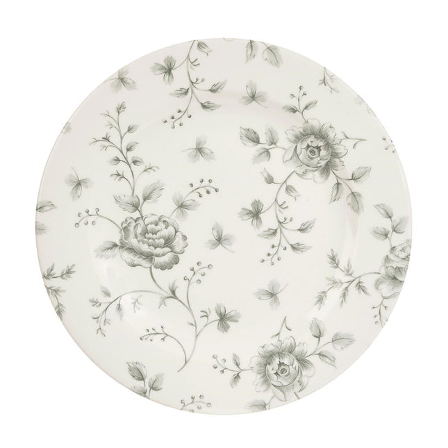 Vintage Rose Chintz Grey 21cm Plate | Churchill Rose Chintz (6 pcs)