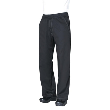 Cool Vent Unisex Baggy Chef Pants | Chef Works | Black | L | Integrated Cooling Panels