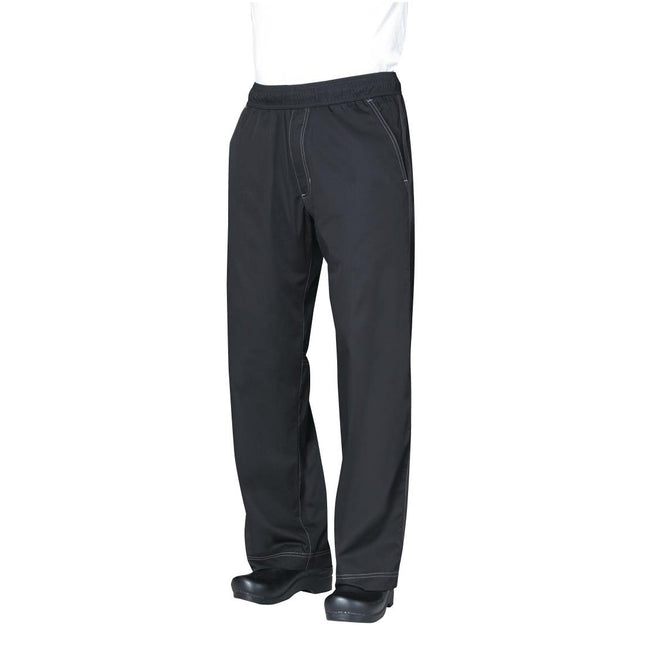 Cool Vent Unisex Baggy Chef Pants | Chef Works | Black | L | Integrated Cooling Panels