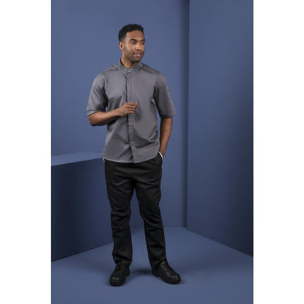 Band Collar Chef's Jacket Anthracite S | Southside 9
