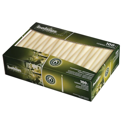 Ivory Gothic Dinner Candles 25cm | Bolsius