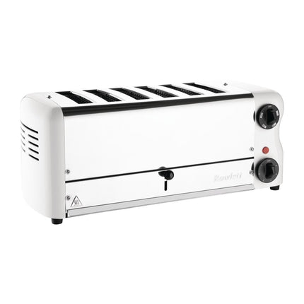 6-Slot White Toaster with Timer | Rowlett Esprit | Includes 2 Spare Elements & 2 Toast Holders