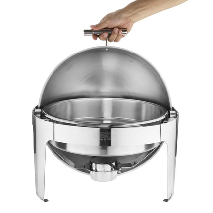 Round Rolltop Chafing Dish 18/8 Stainless Steel 53x50x35cm | Olympia Paris 3