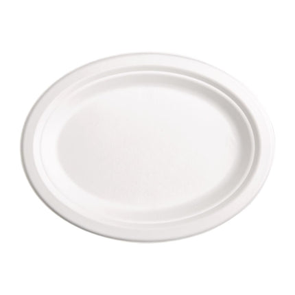Compostable Oval Bagasse Plates 316mm | Fiesta 2