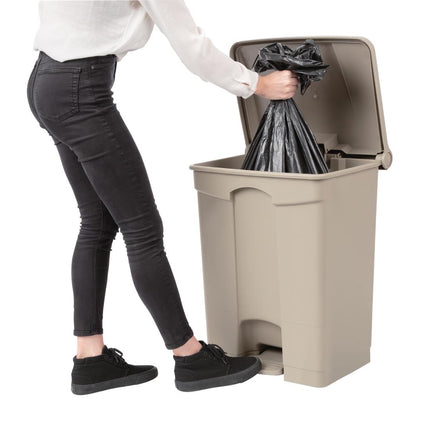 65L Pedal Bin with Airtight Lid | Jantex Beige 5