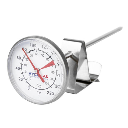 Coffee Milk Thermometer with Stainless Steel Clip 5in | Hygiplas