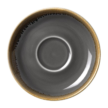 Kiln Grey Cappuccino Saucers 16 cm | Olympia | 6 Pieces
