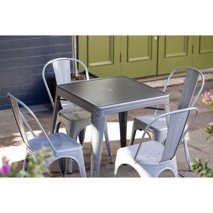 Square Bistro Table 66cm | Bolero Bistro | Galvanized Steel | Grey 8