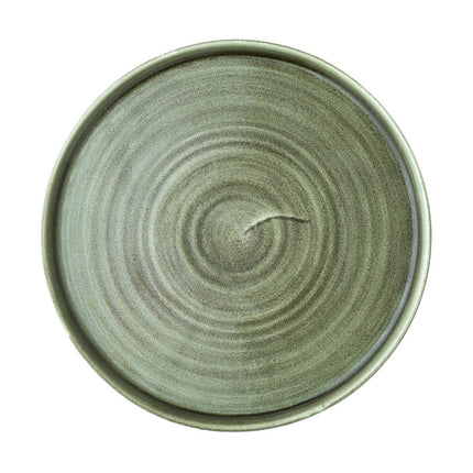 Stonecast Patina Burnished Green Raised Edge Plate 259mm | Churchill