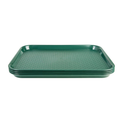 Polypropylene Anti-Slip Serving Tray Green 34.5x26.5cm | Olympia Kristallon 3