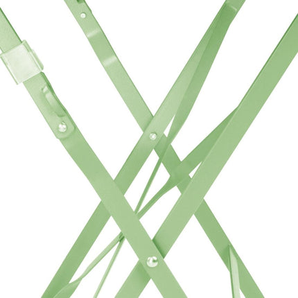 Square Steel Folding Table Light Green 600mm | Bolero 4