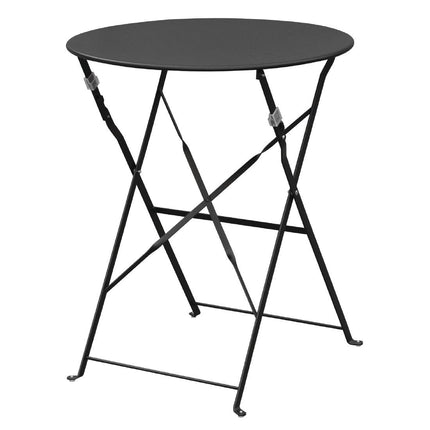 Round Steel Folding Table 59.5cm Black | Bolero