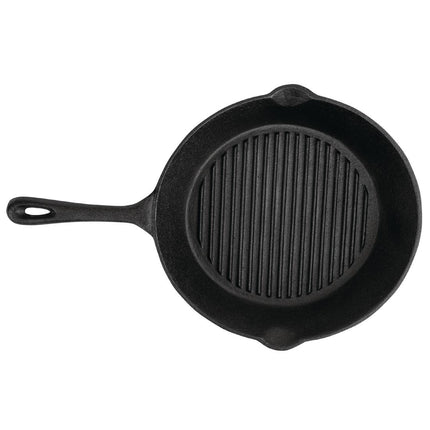 Vogue Round Cast Iron Induction Grill Pan | 26.7 cm | Ribbed Surface 3