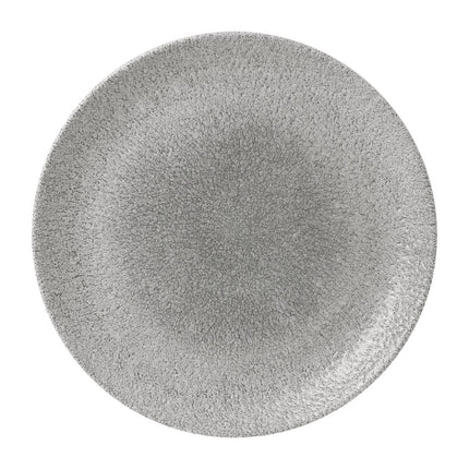 Large Rectangle Coupe Plate Jasper Grey Raku Collection | Churchill