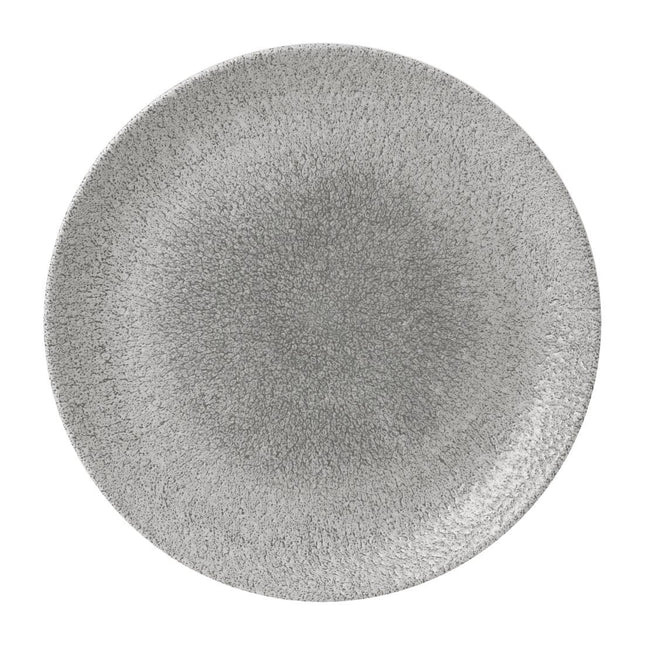Large Rectangle Coupe Plate Jasper Grey Raku Collection | Churchill