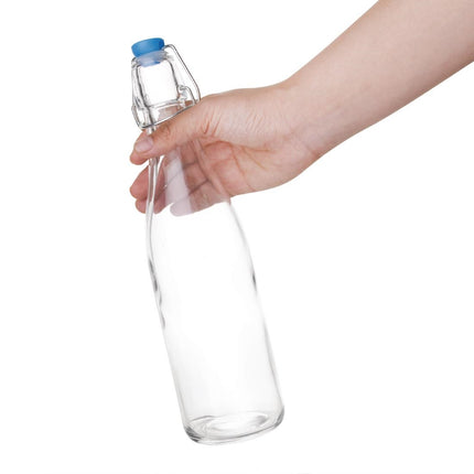 Olympia Glass Water Bottles 0.5L | 6 Pieces | Dishwasher Safe | Screw Cap 3