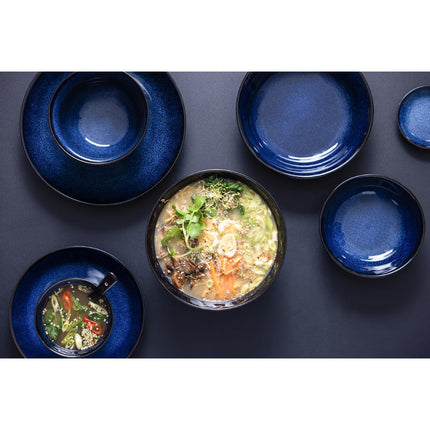 Midnight Blue Reactive Glaze Coupe Bowls 160mm | Olympia Luna | Earthenware 2