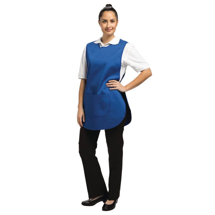 Polyester Cotton Tabbard Apron with Pocket | Royal Blue 4
