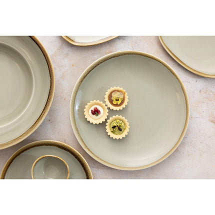 Coupe Dinner Plates Moss Green 23cm | Olympia Kiln 10