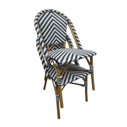 Parisian Style Rattan Side Chair Black | Bolero | 2 Pieces 5