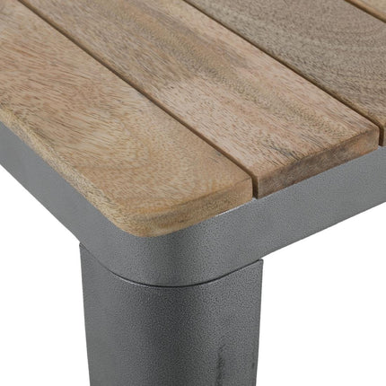 Bolero Bistro Dining Table with Mango Wood Slatted Top and Dark Grey Legs | 650mm 3
