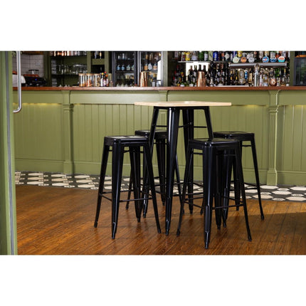 Bistro Bar Table with Black Wooden Top | Bolero 10