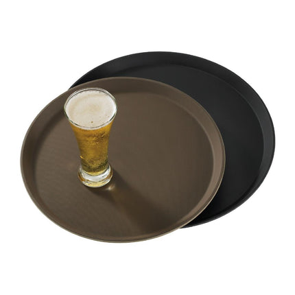 Cambro Treadlite Round Non-Slip Fiberglass Tray Black 40.5cm 3
