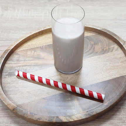 Compostable Bubble Tea Straws 12mm x 210mm | Fiesta Red & White 4