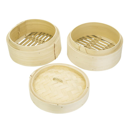 Bamboo Steamer Set 15.2cm with Two Bases and Lid | Vogue 3