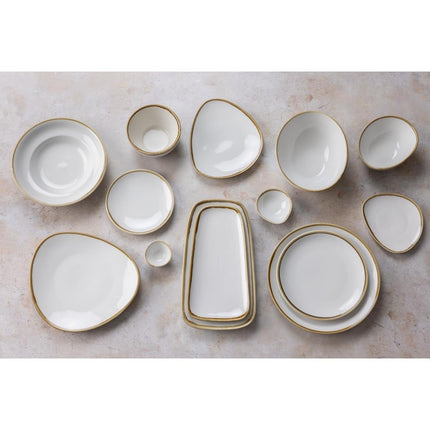 Kiln Chalk White Triangular Plates 165mm | Olympia 7